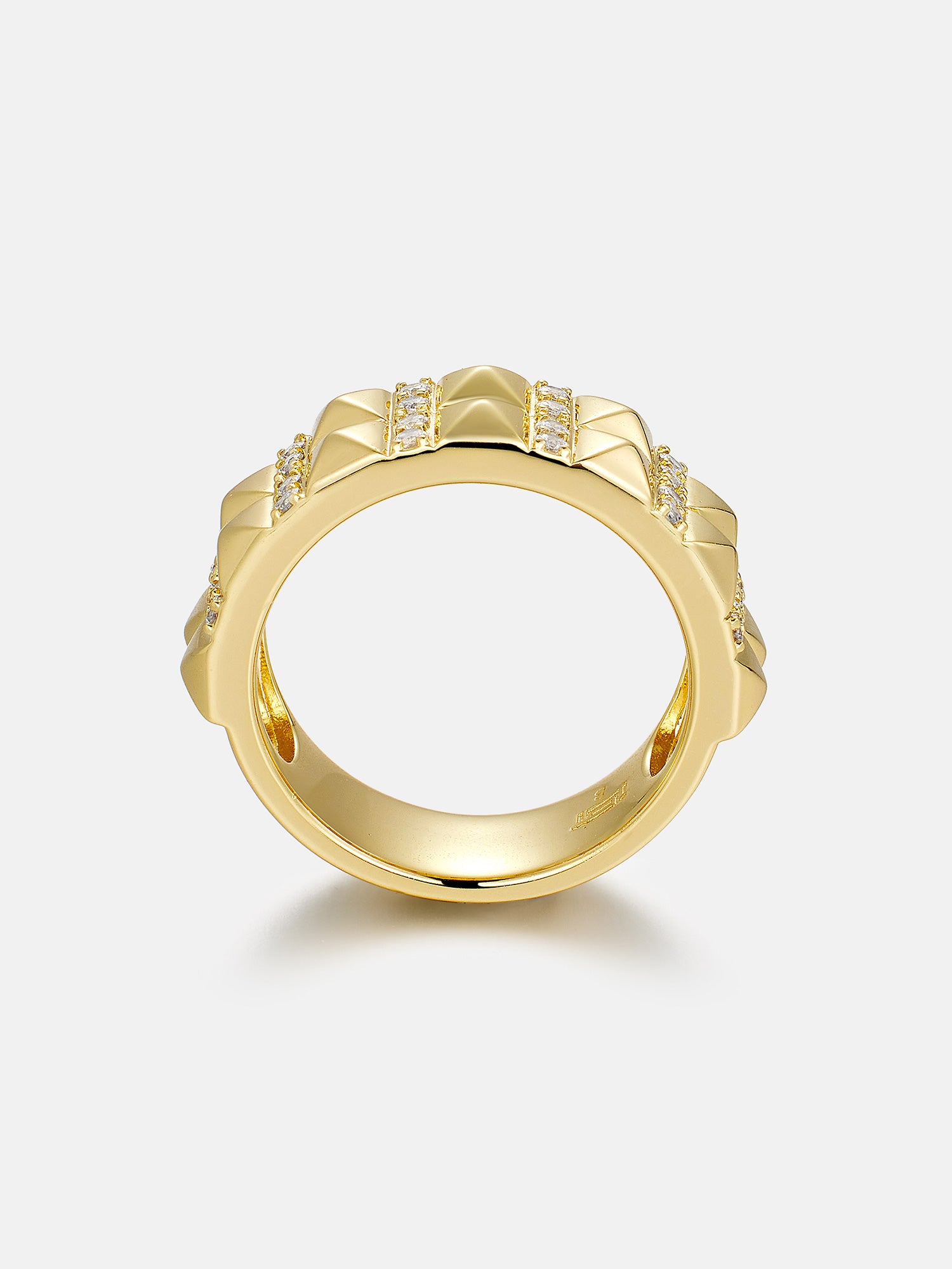 8MM Double Row Pyramid Moissanite Ring | ICEGIANT