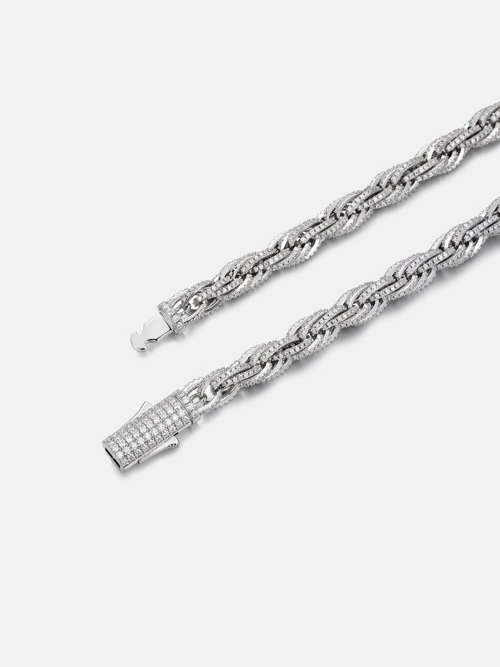 8MM Iced Out Moissanite Rope Chain