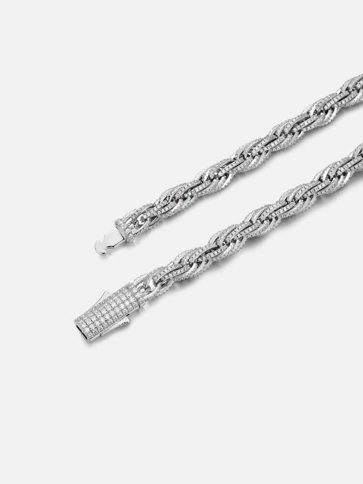 8MM Iced Out Moissanite Rope Chain