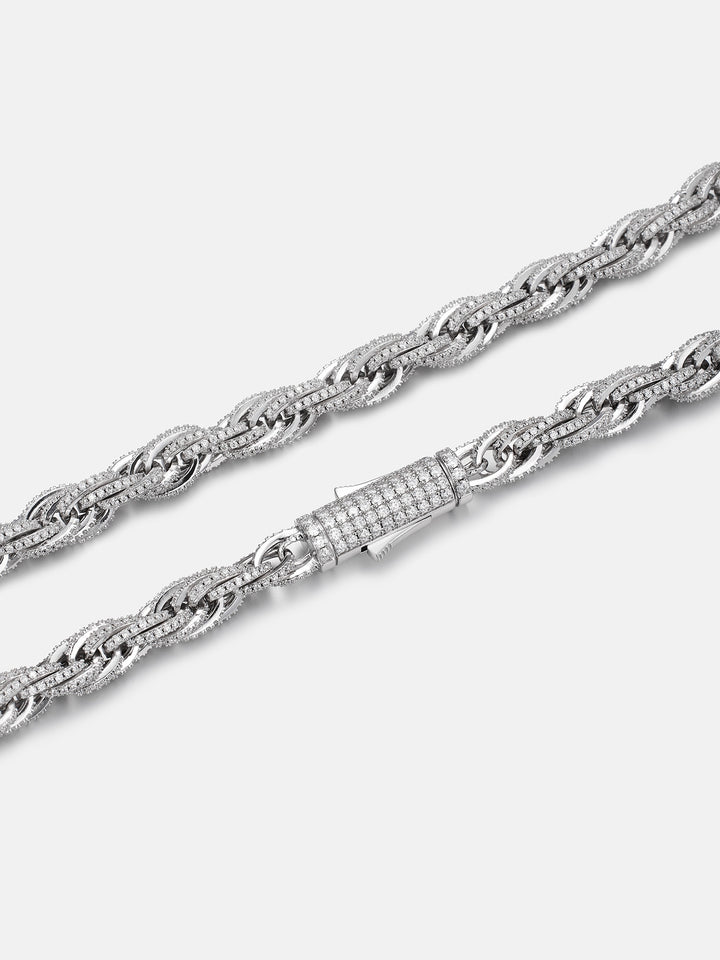 8MM Iced Out Moissanite Rope Chain