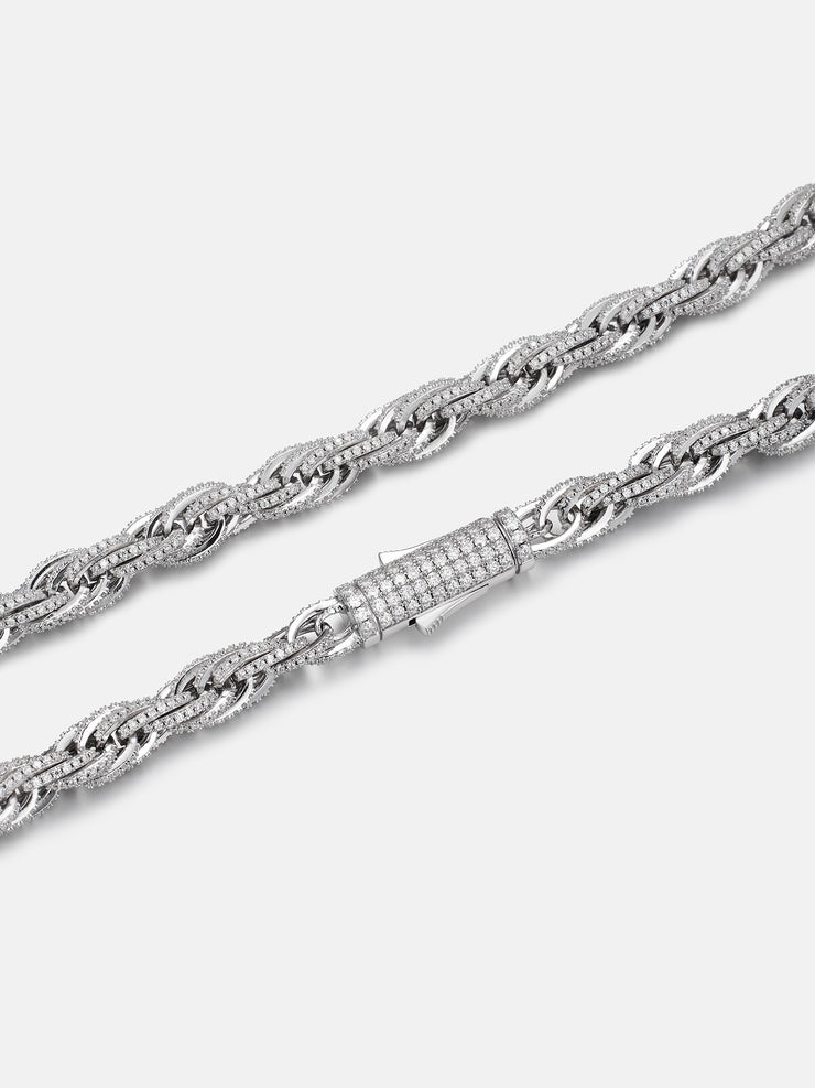 8MM Iced Out Moissanite Rope Chain