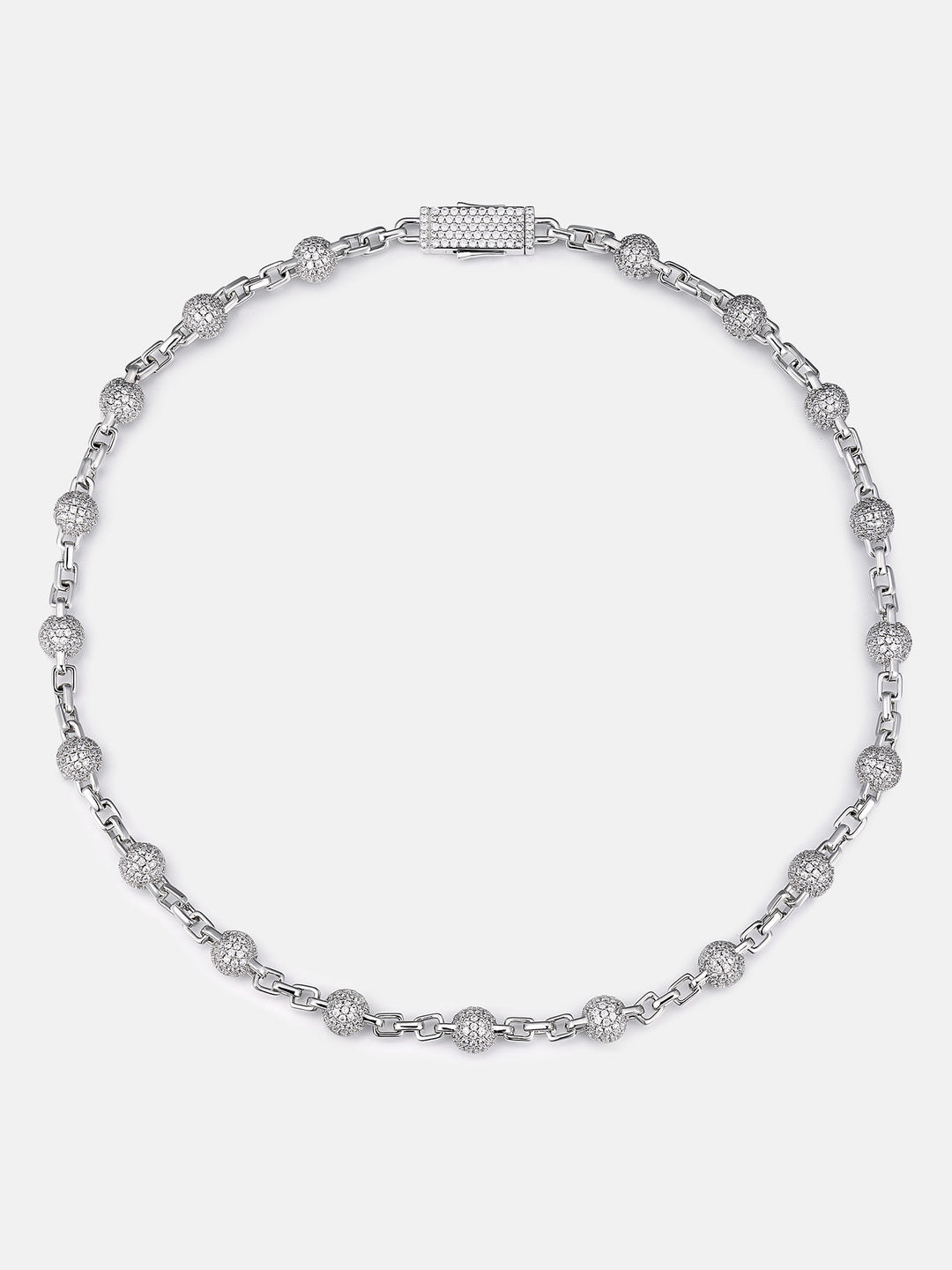 8MM Moissanite Pave Ball Box Chain