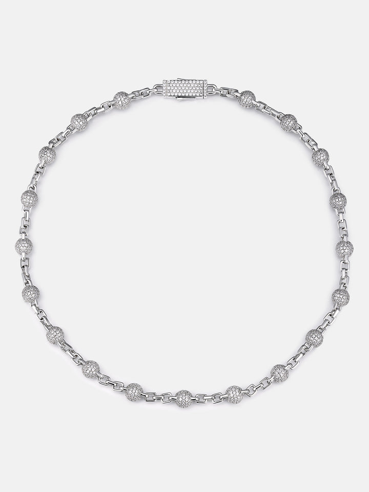 8MM Moissanite Pave Ball Box Chain