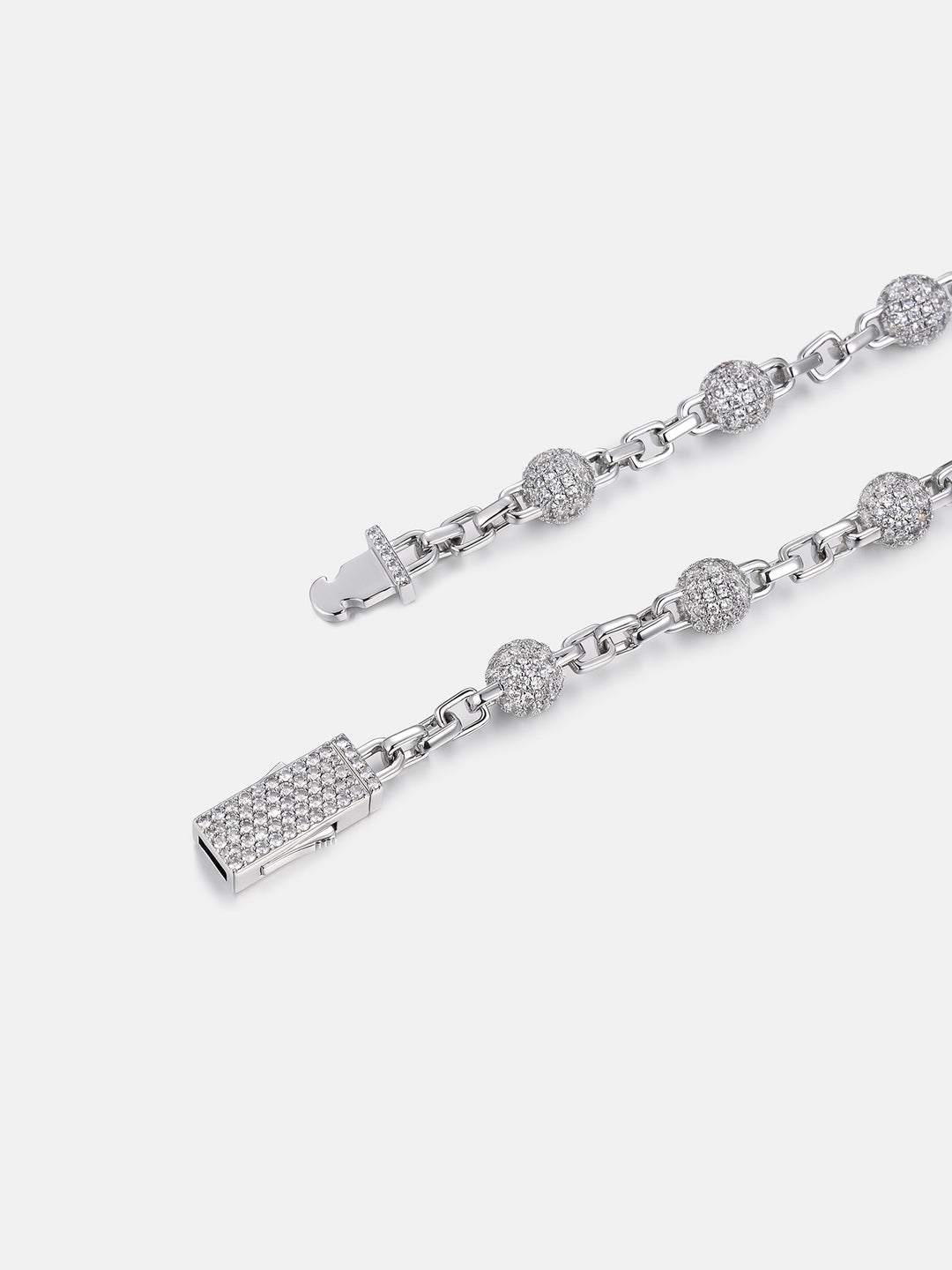 8MM Moissanite Pave Ball Box Chain