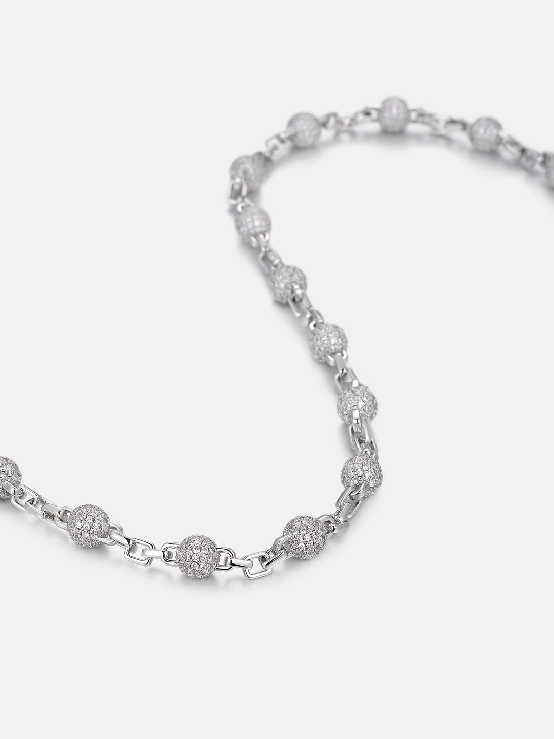 8MM Moissanite Pave Ball Box Chain