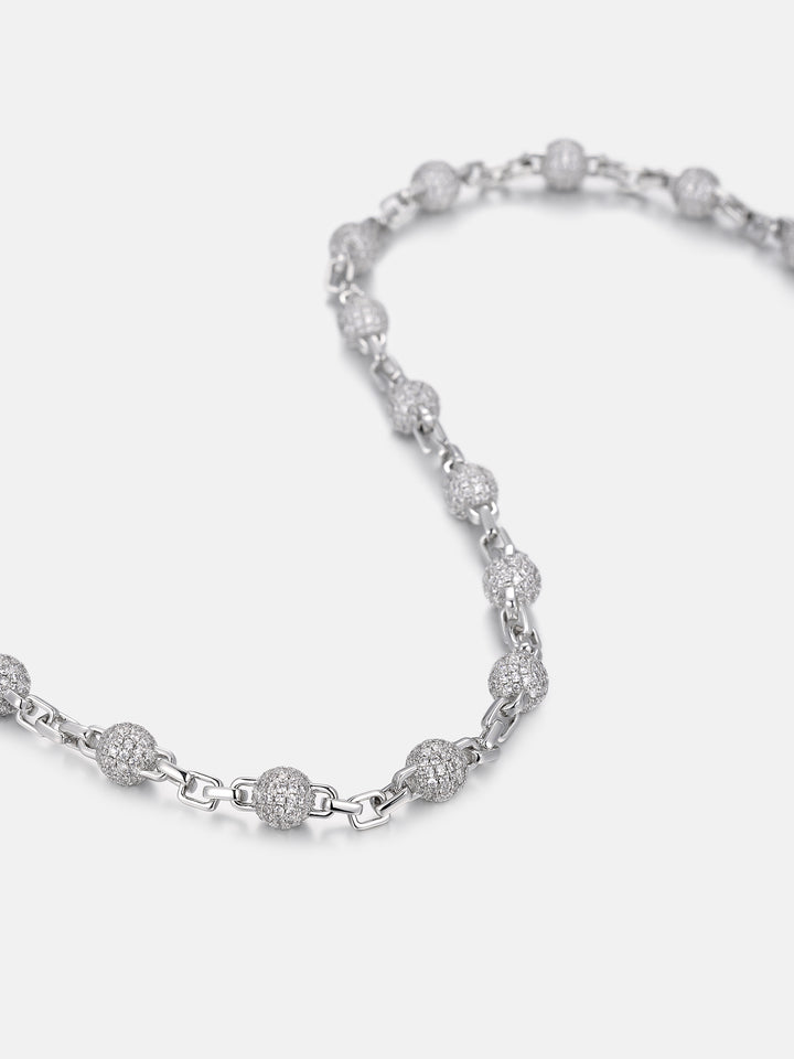 8MM Moissanite Pave Ball Box Chain