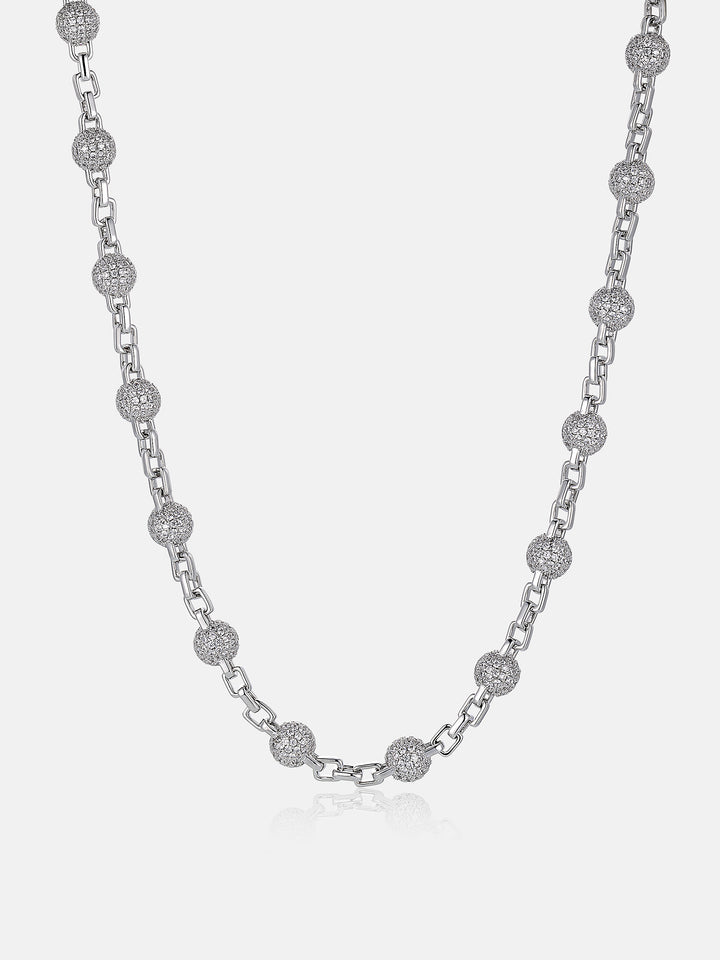 8MM Moissanite Pave Ball Box Chain
