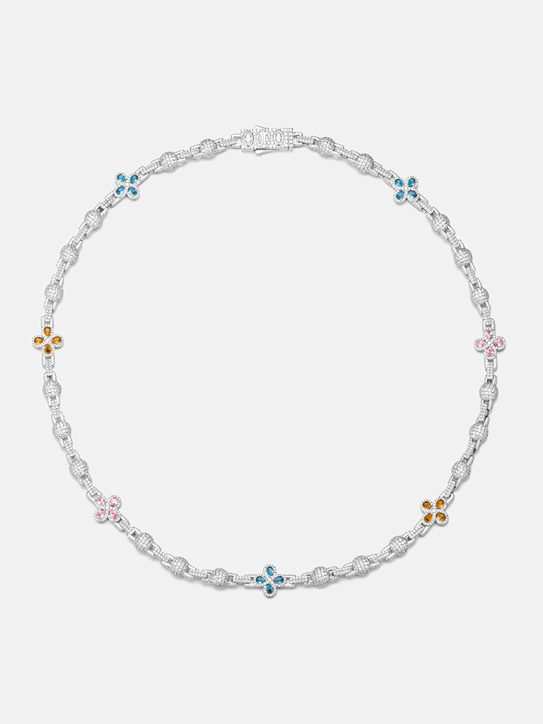 8MM Pear Cut Cameo Moissanite Rolo Chain