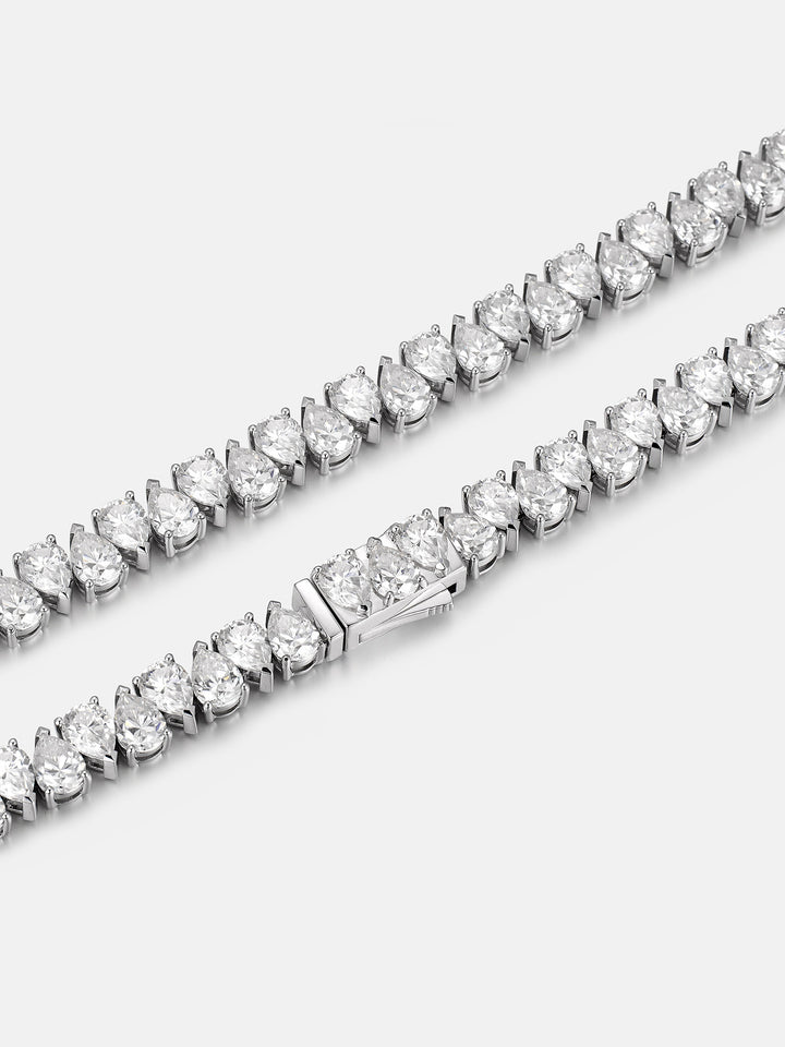 8MM Pear Cut Moissanite Tennis Chain Or Bracelet