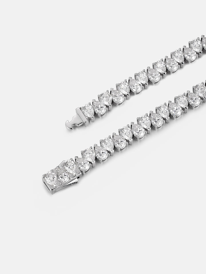 8MM Pear Cut Moissanite Tennis Chain Or Bracelet