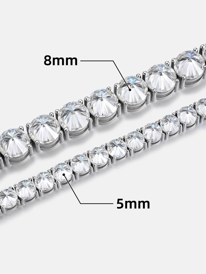 8MM Reverse-Set Moissanite Tennis Bracelet
