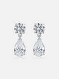 8MM Round & Pear Cut Moissanite Drop Earrings