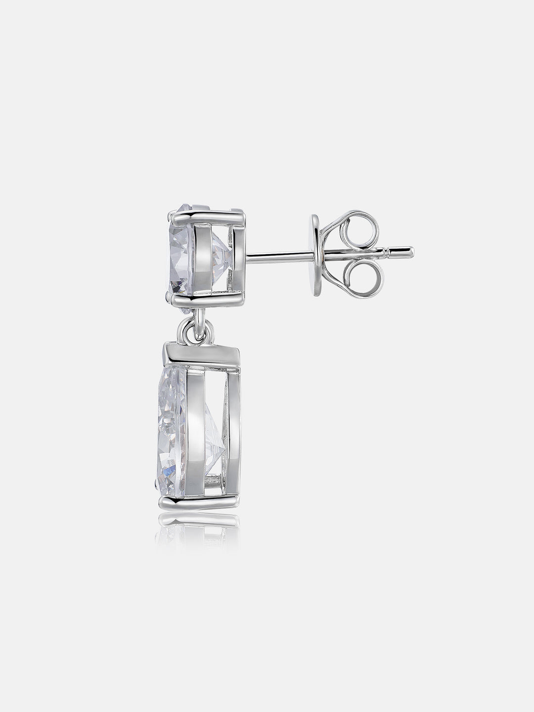 8MM Round & Pear Cut Moissanite Drop Earrings