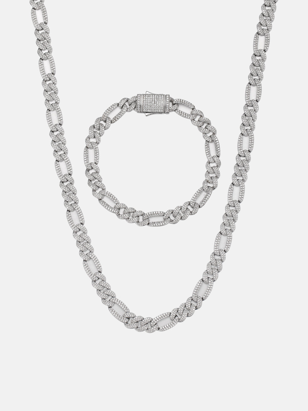 8MM S925 Moissanite Figaro Chain Or Bracelet