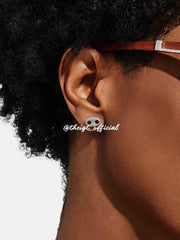Moissanite G-Link Style Stud Earrings