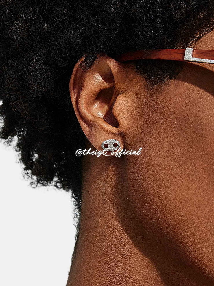Moissanite G-Link Style Stud Earrings