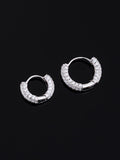 925 Sterling Silver Moissanite Hoop Earrings