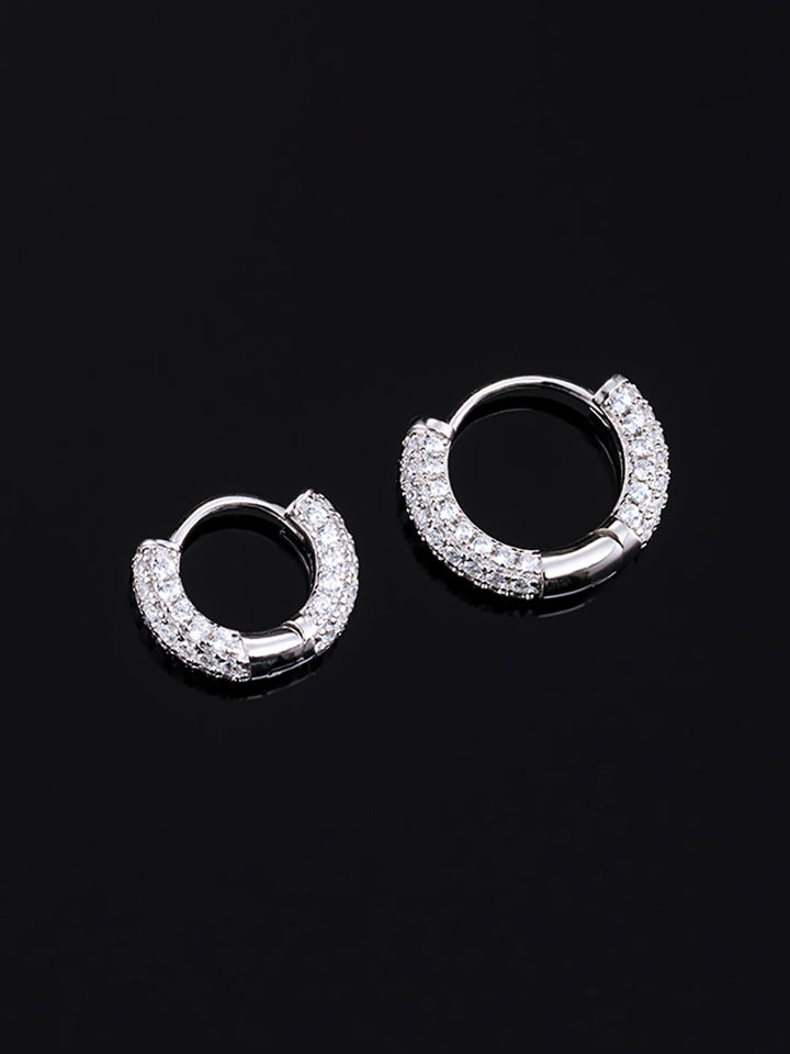 925 Sterling Silver Moissanite Hoop Earrings