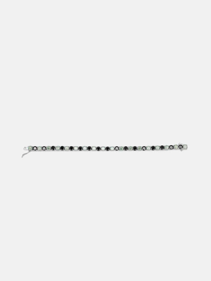 Blue & Black Moissanite Tennis Bracelet