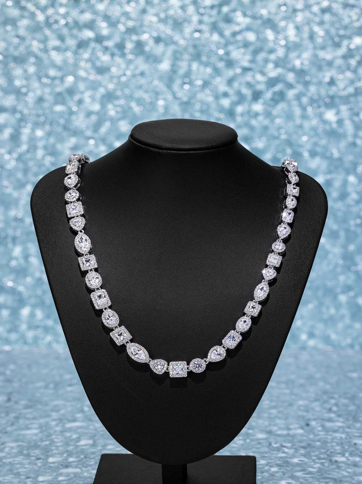 8MM Moissanite & Multi Shape Gem Necklace Or Bracelet