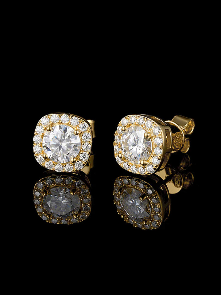 Square Stud Earrings - 3.4 Carat Total