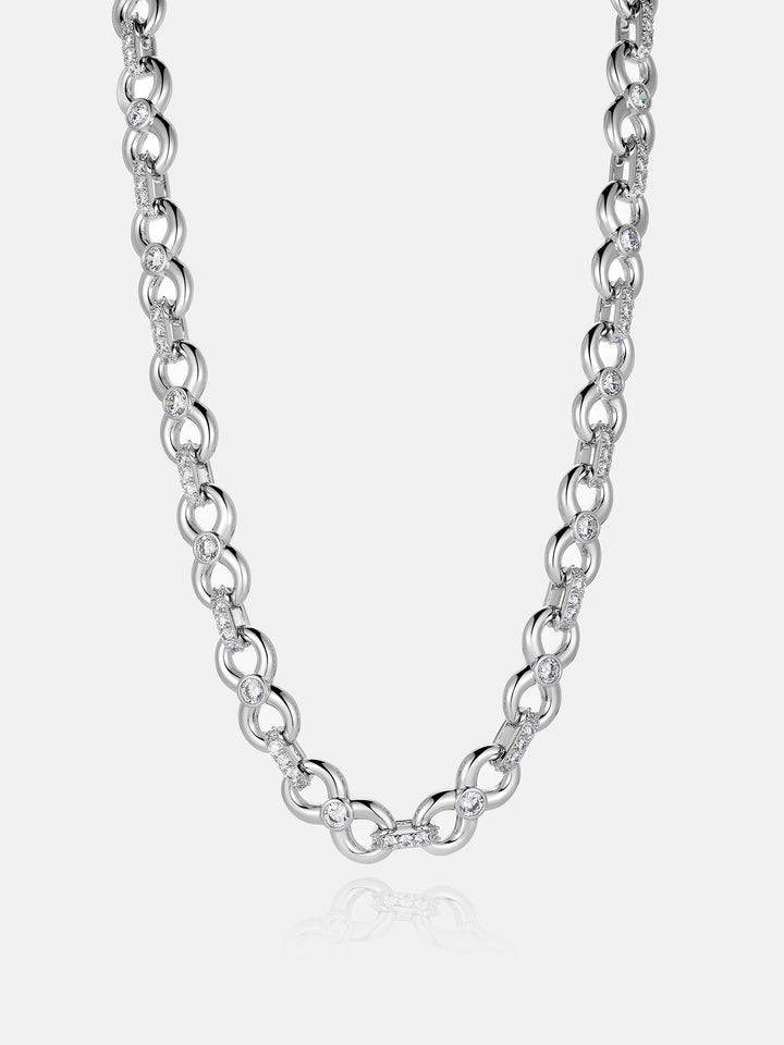 12MM Plain Infinity Chain With Moissanite Clasp