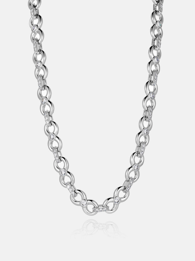 12MM Plain Infinity Chain With Moissanite Clasp