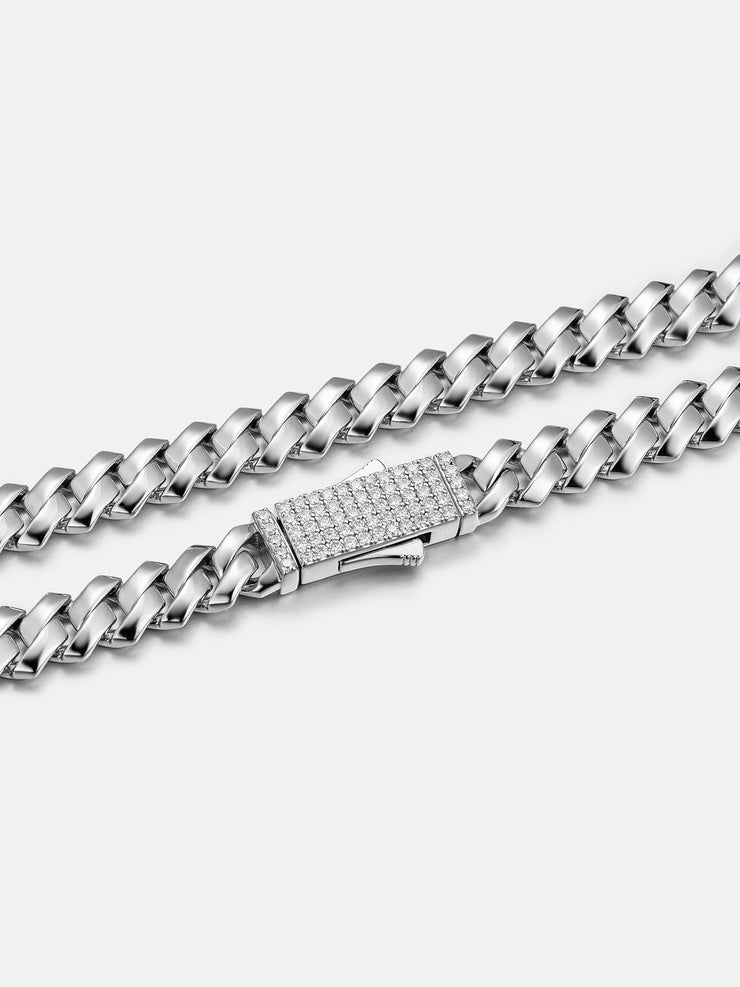 8mm Miami Prong Link Chain with Iced Clasp