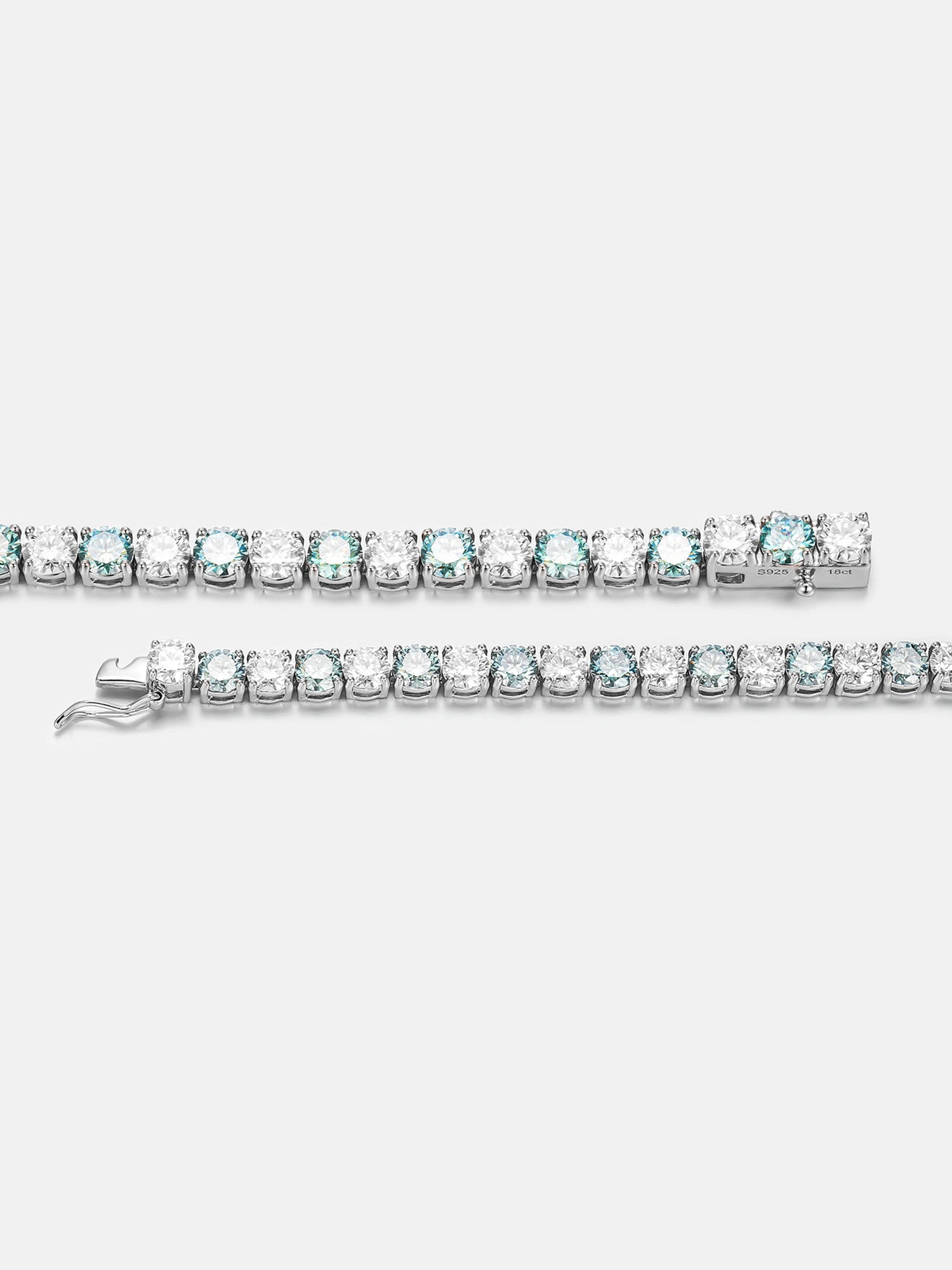 Blue & White Moissanite Tennis Chain Or Bracelet