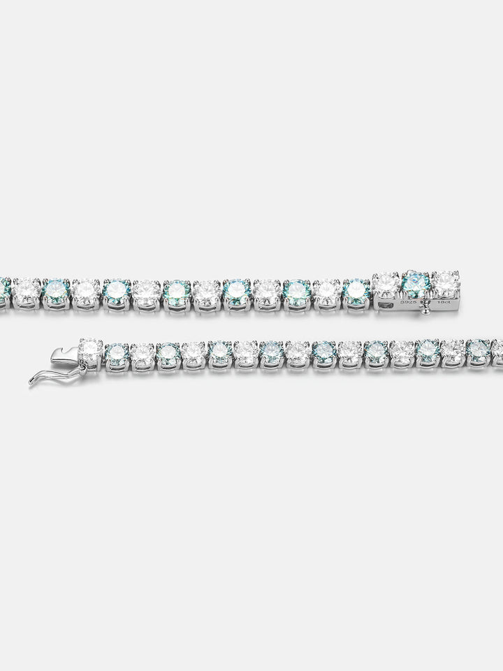 Blue & White Moissanite Tennis Chain Or Bracelet