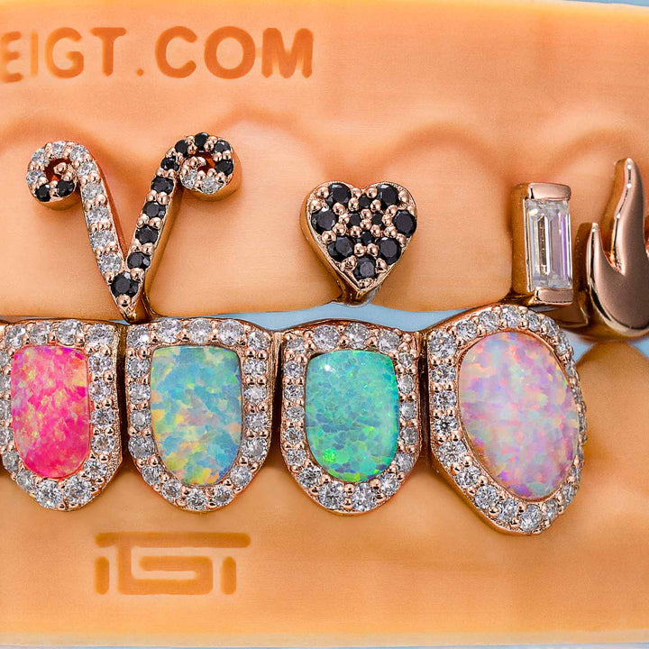 Top Open Face W Bottom Opal Grillz