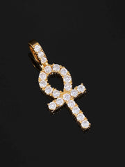 Solid Gold Diamond Ankh Pendant - deposit
