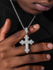 Iced Gothic Cross Pendant