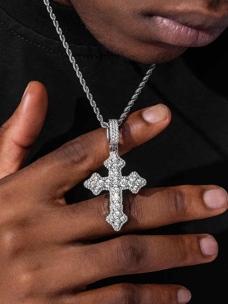 Iced Gothic Cross Pendant