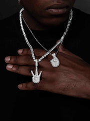 Moissanite West Side Hand Pendant