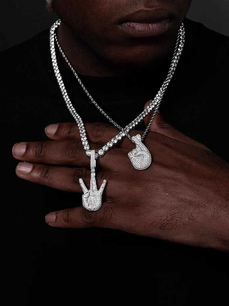 Moissanite West Side Hand Pendant
