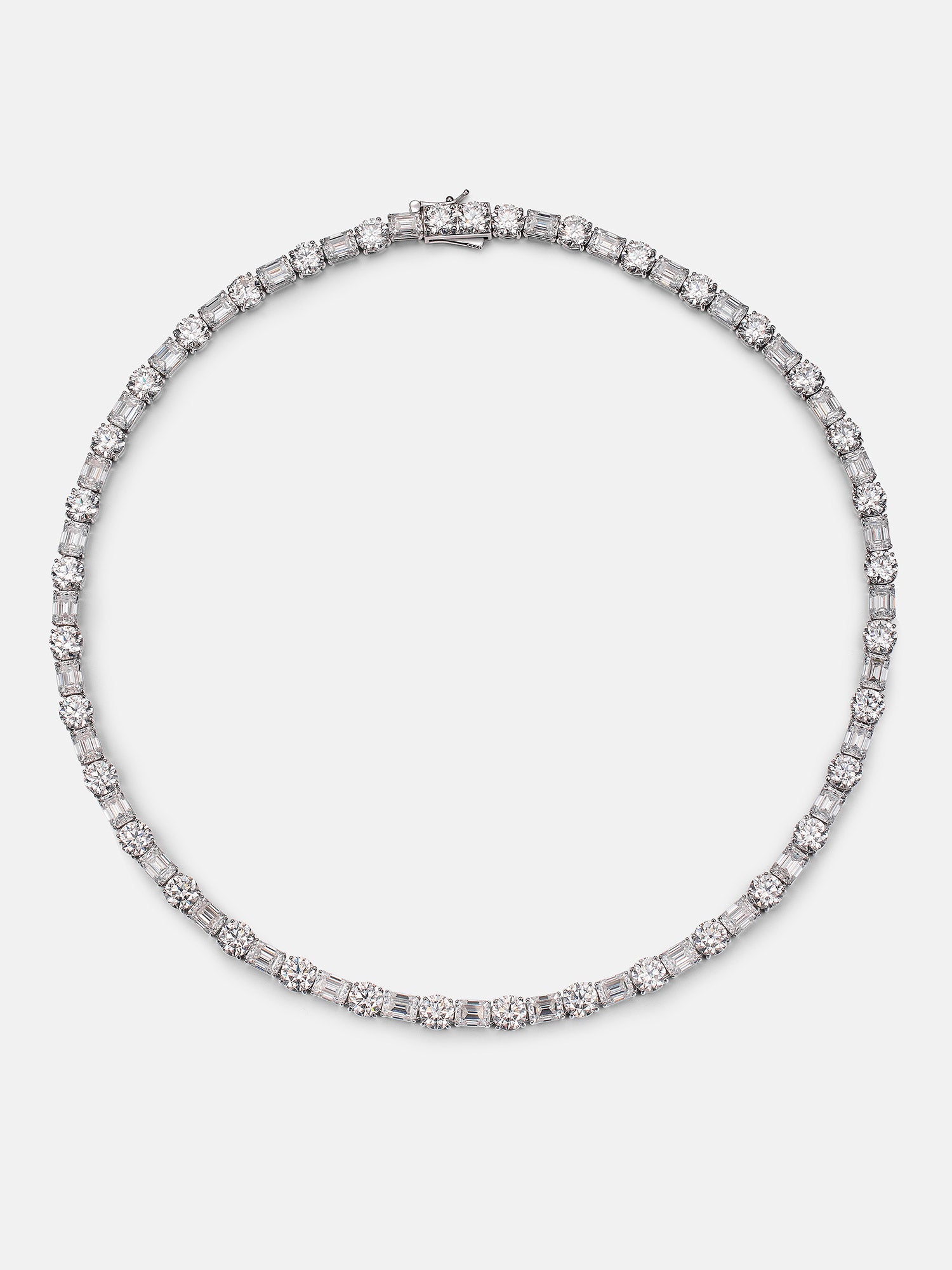 8MM Emerald & Round Cut Moissanite Tennis Chain
