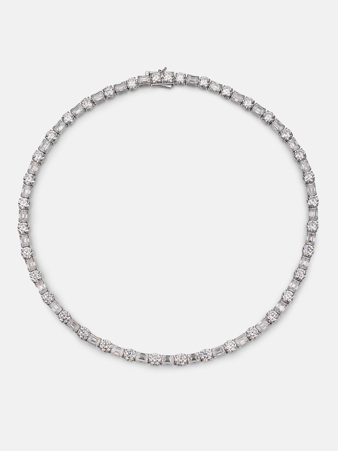 8MM Emerald & Round Cut Moissanite Tennis Chain