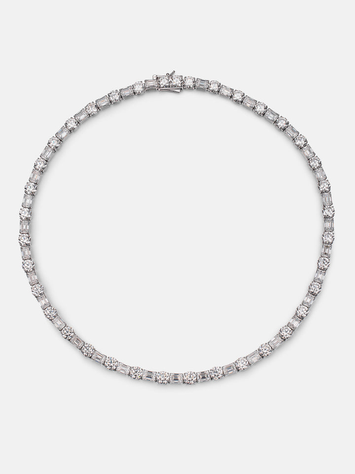 8MM Emerald & Round Cut Moissanite Tennis Chain