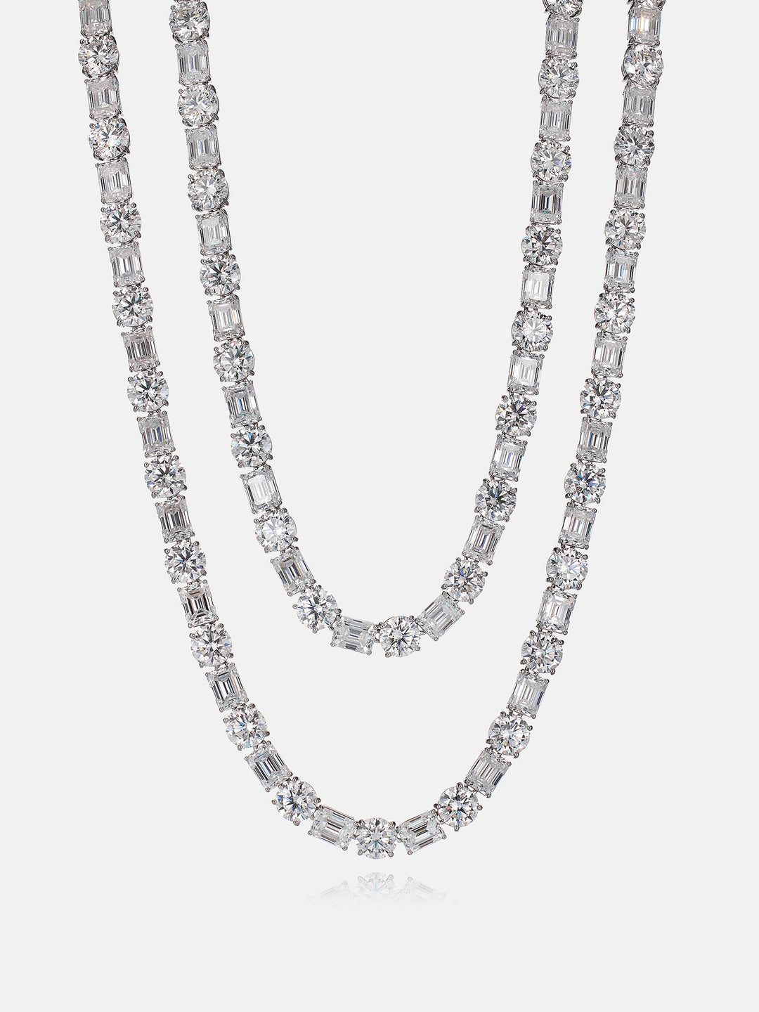 8MM Emerald & Round Cut Moissanite Tennis Chain
