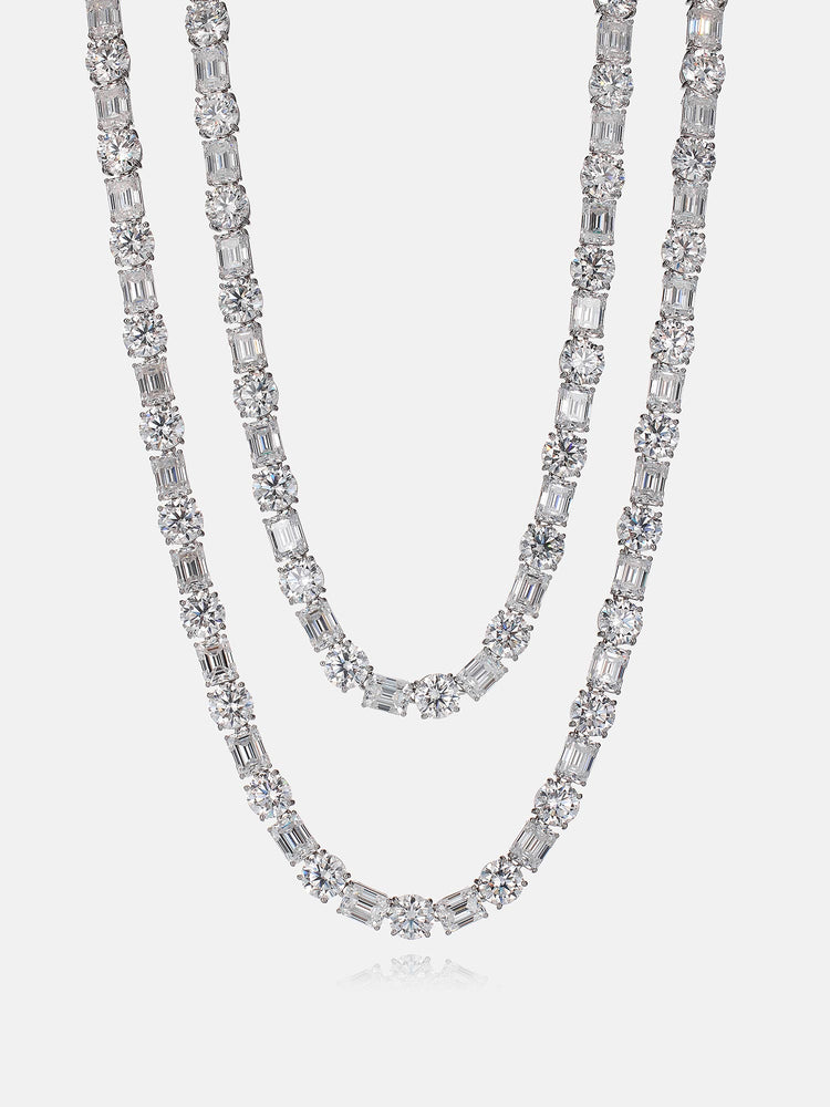 8MM Emerald & Round Cut Moissanite Tennis Chain – ICEGIANT