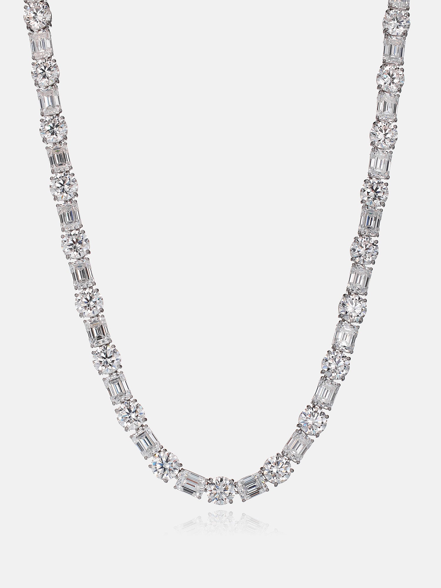 8MM Emerald & Round Cut Moissanite Tennis Chain