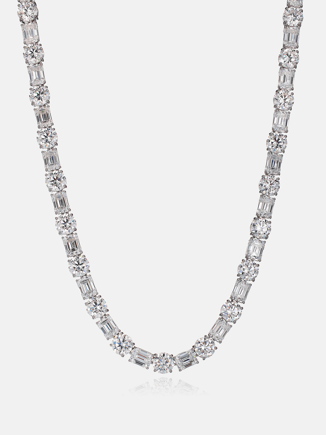 【King Ice】8mm BRILLIANT EMERALD-CUT CLUSTERED TENNIS CHAIN Clustered Tennis Diamond Chain | Iced Out VVS Tennis Chain