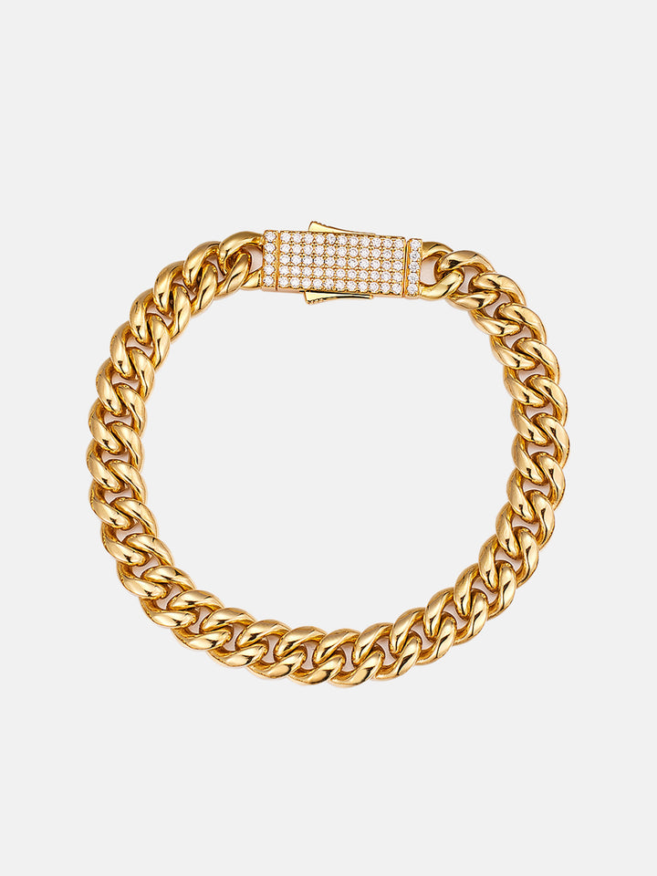 8mm Miami Cuban Bracelet with Moissanite Clasp