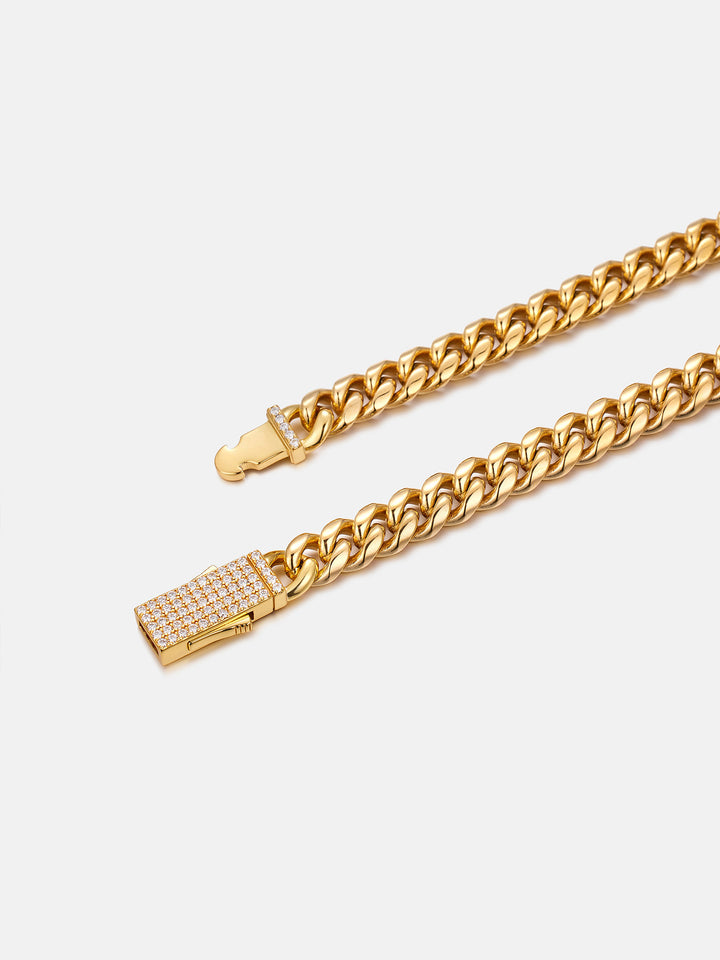 8mm Miami Cuban Link with Moissanite Clasp