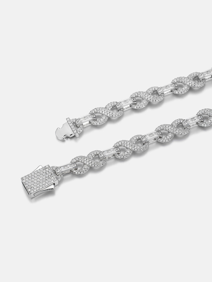 8mm Moissanite Infinity Baguette Bar Chain