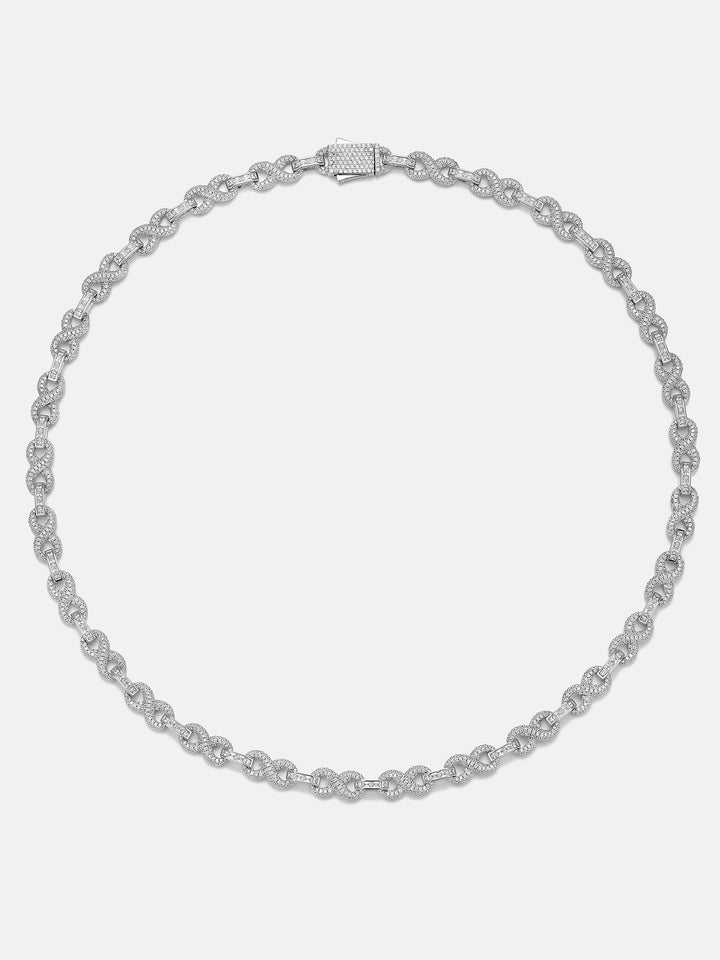 8mm Moissanite Infinity Baguette Bar Chain