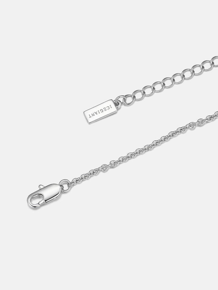 8mm Pink Heart & Cross Solitaire Moissanite Necklace