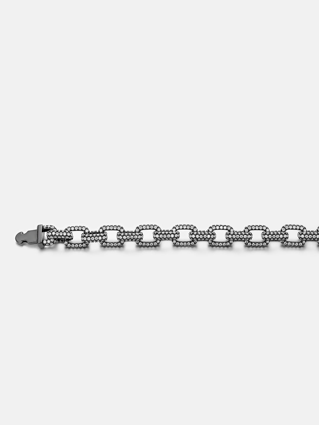 6.5mm S925 Moissanite Rolo Link Chain In Black Gold
