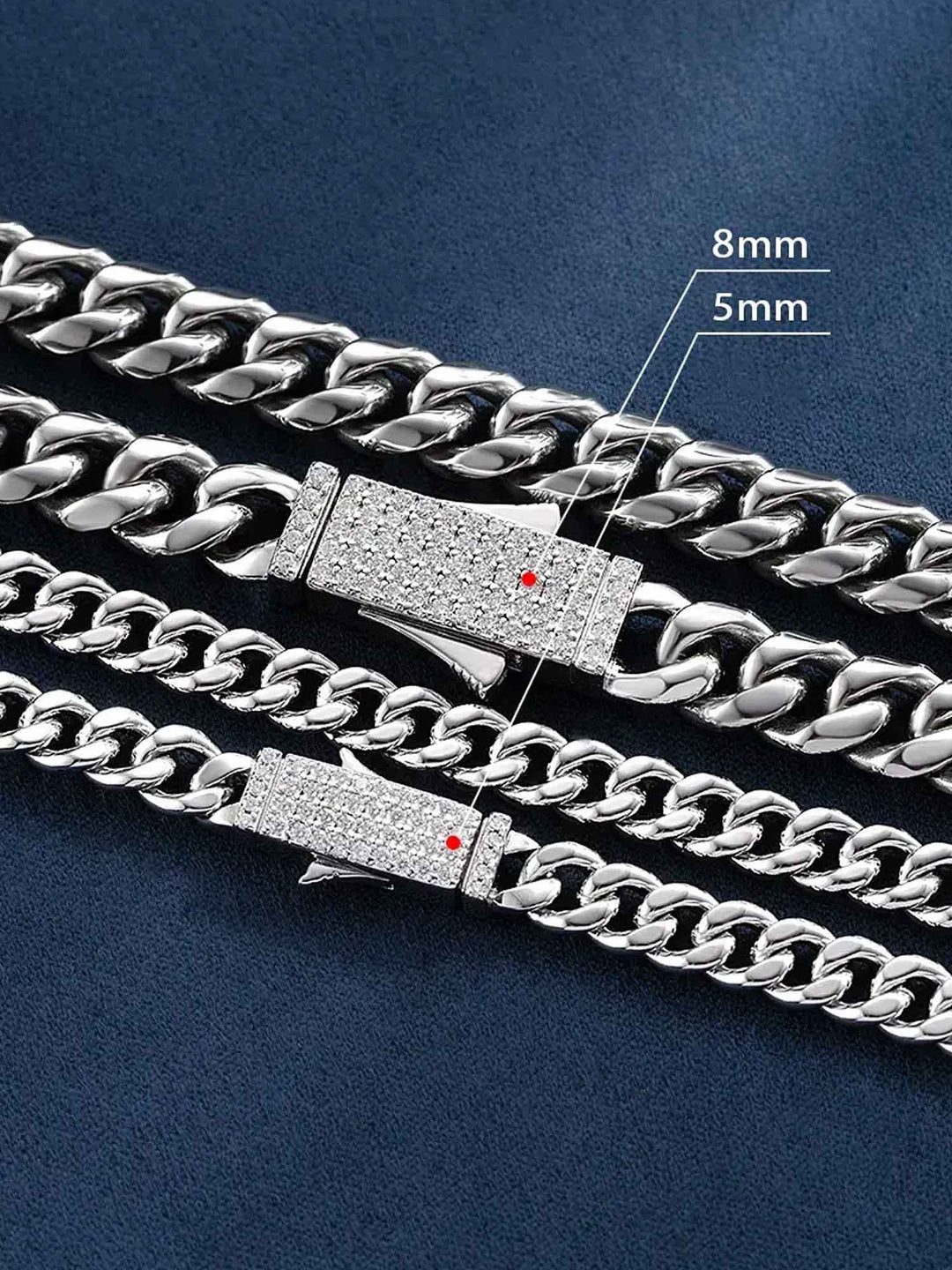Custom 8mm Miami Cuban Link Chain Or Bracelet With Moissanite Clasp